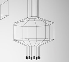 Подвесной светильник Wireflow восьмиугольный 0300