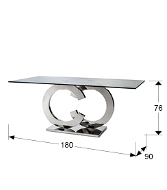 Обеденный стол Casandra стальной 180 см