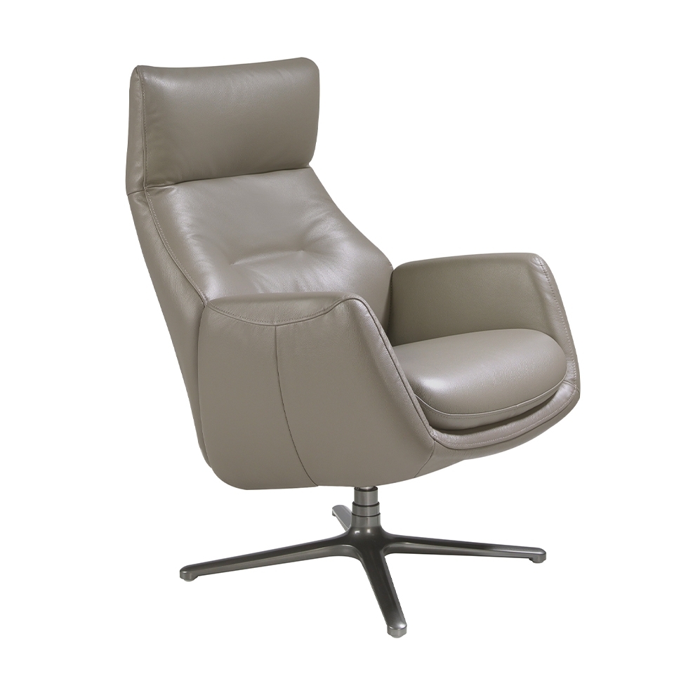 Вращающееся кресло 5092/KF-A001-M5655 кожаное с откидной спинкой