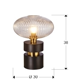 Настольная лампа Norma 1L черный / латунь