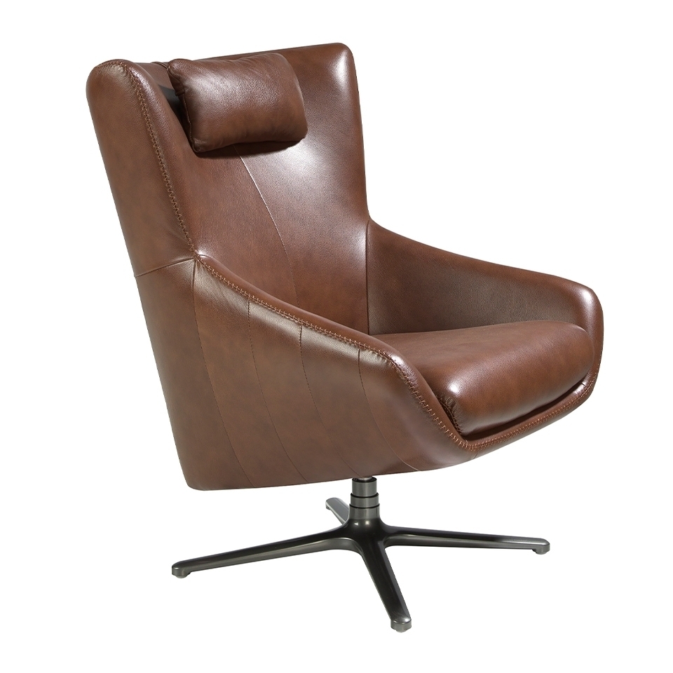 Поворотное кресло 5089/A1001-M1595 с кожаной обивкой