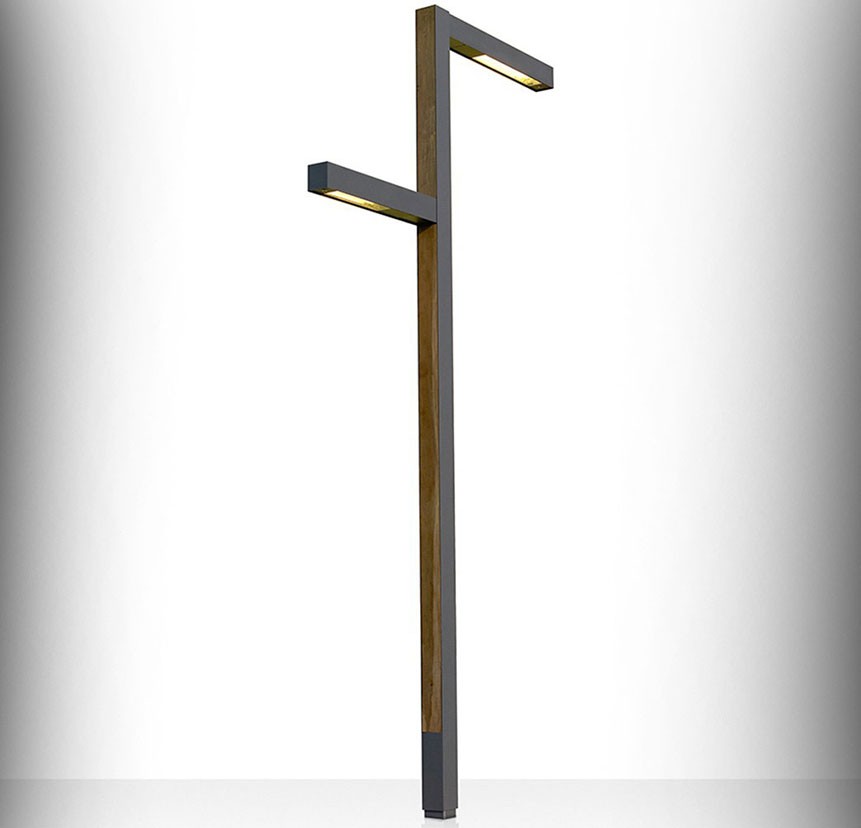 Фонарный столб Zenete 400-3 серый / древесный