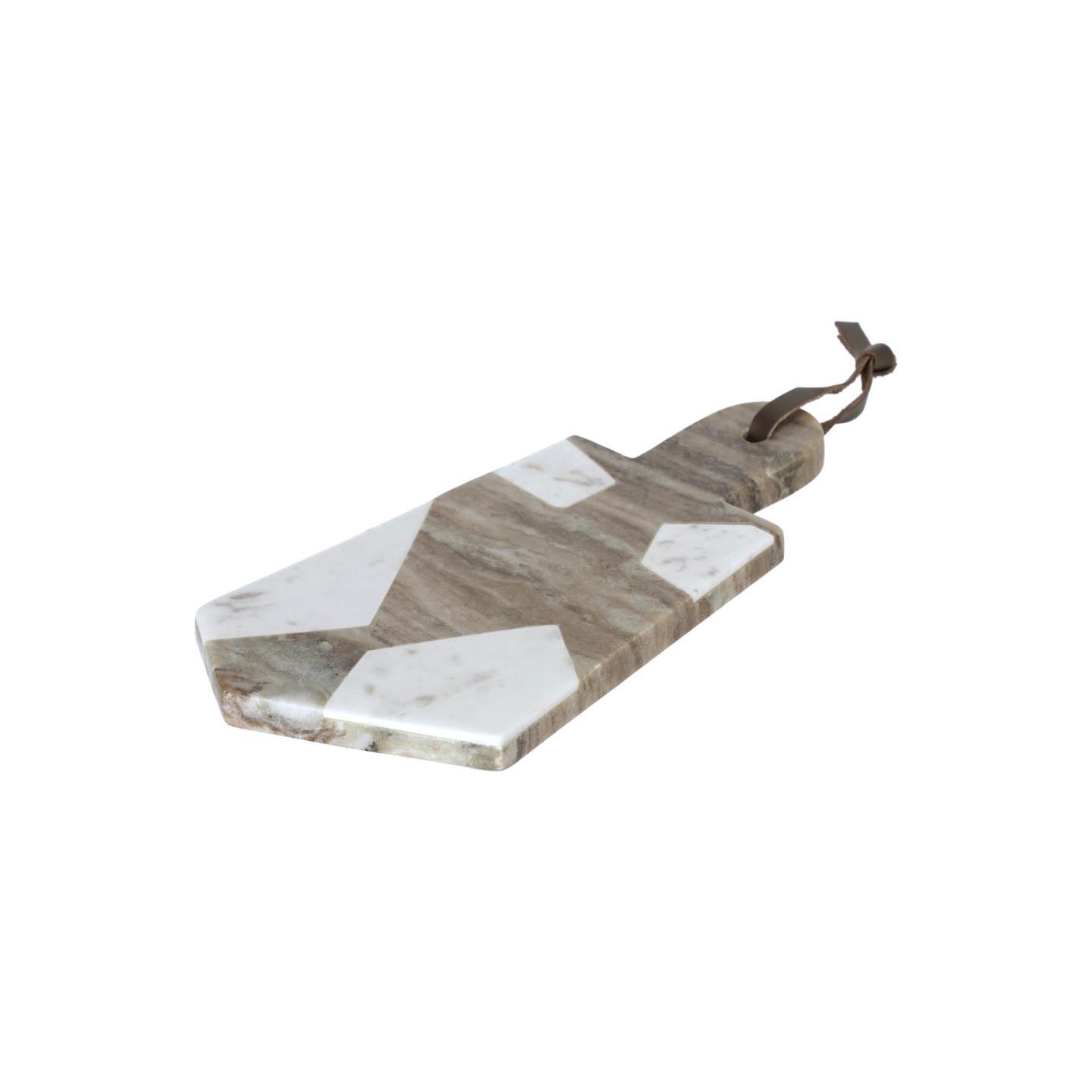 Пятиугольная сервировочная доска Vanina из серого и белого мрамора