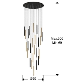 Подвесной светильник Varas 25L черно-золотой DIM