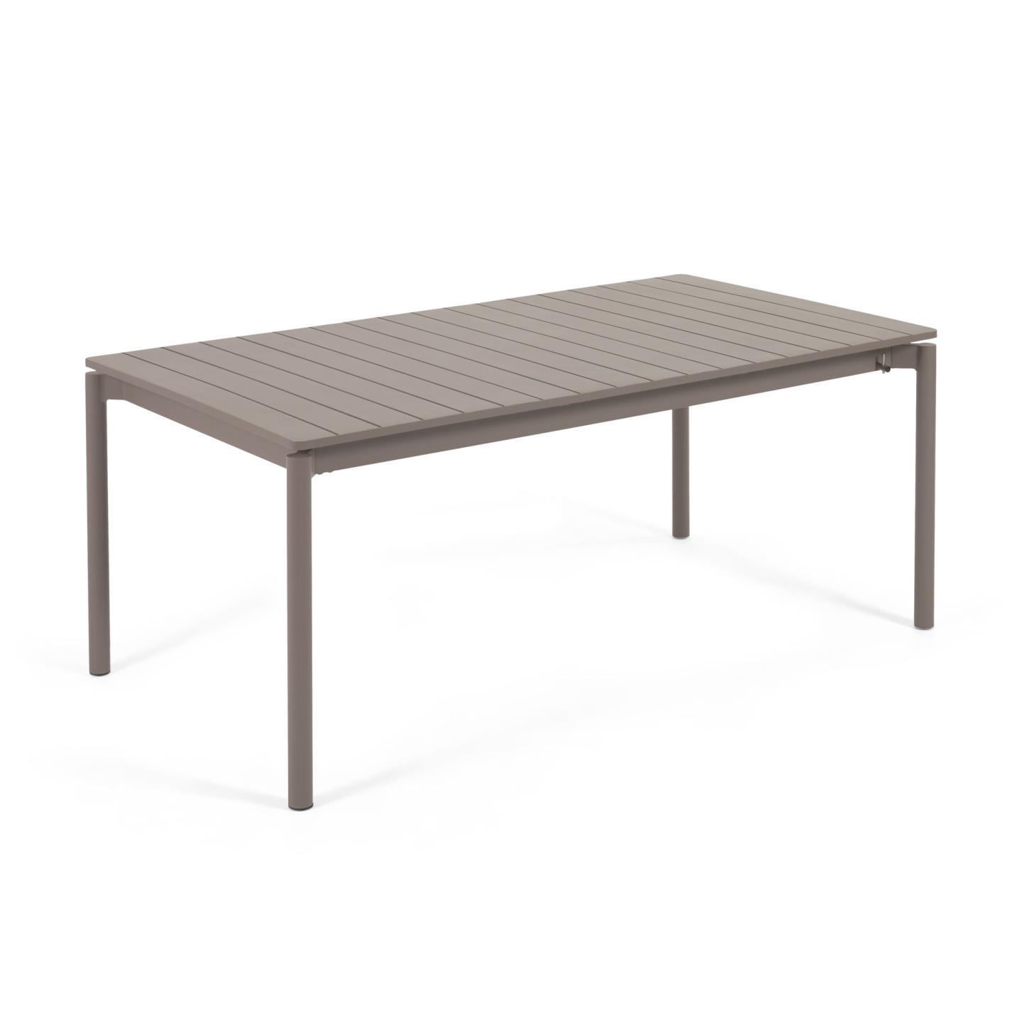 Раздвижной алюминиевый садовый стол Zaltana с коричневой матовой отделкой 180 (240) x 100 см