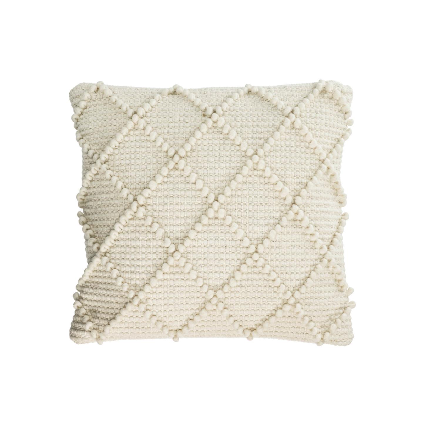 Чехол на подушку Kerenise из шерсти и хлопка, белый цвет 45 x 45 см