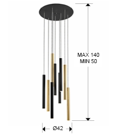 Подвесной светильник Varas 9L золото/черный