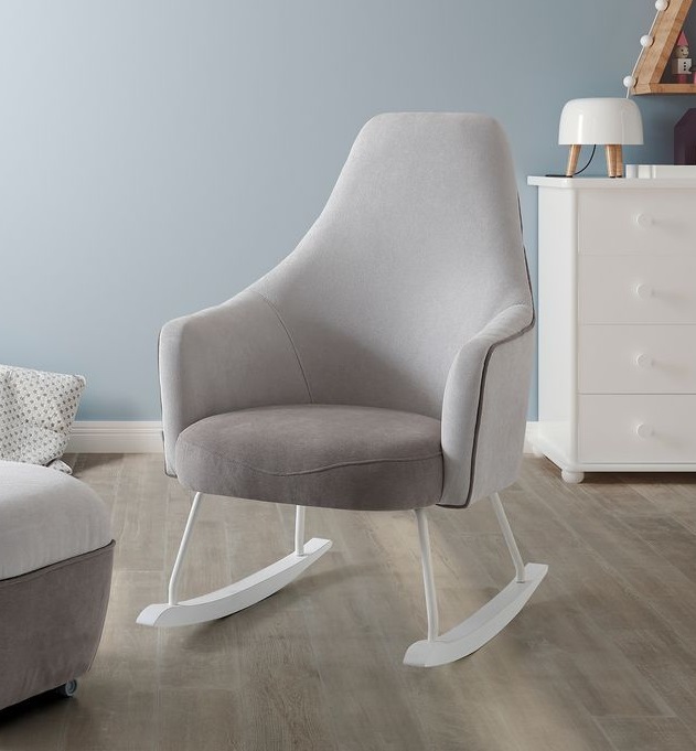 Кресло-качалка Micuna Wing/Moom white текстиль light grey/dark grey