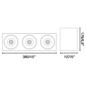 TEKO 3 Накладной светильник черный LED FOOD 72W MEAT 56є