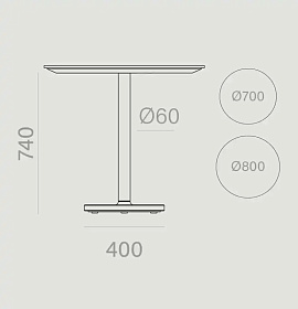 Стол Nook на цементной основе Ø70 