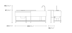 Кухонная база Double Kitchen раковина + BBQ KSA605600