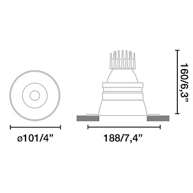 Встраиваемый светильник Synch золотой SIN MARCO CRI97 2700K 52° 13W19W