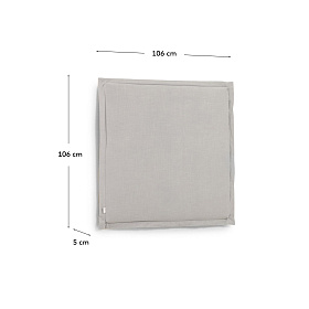Изголовье из льняной ткани серого цвета Tanit со съемным чехлом 106 x 106 см