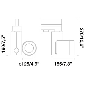 Трековый светильник Cylinder Dali CRI95 36W 3000K 56 °