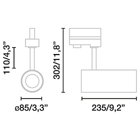 Трековый светильник Fuga MEDIUM белый LED 22W 3000K 60є DALI