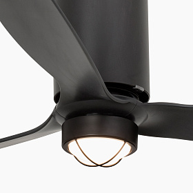 Потолочный вентилятор Tube Fan LED с двигателем постоянного тока матовый черный