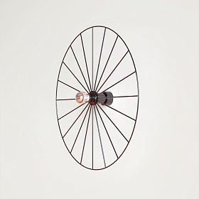 Бра Wheel 60 cm черный + цоколь 15 cm черный