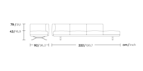 Модуль 4-х местный дивана Boma “connection-open” левый KS2502900