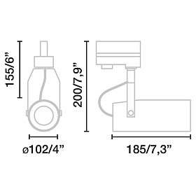 Трековый светильник Mini Sigma черный LED PEARL WHITE 27,5W 3100K 20є C