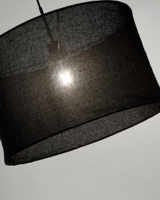 Подвесной светильник Mariela из льна с черной отделкой Ø 50 x 30 см