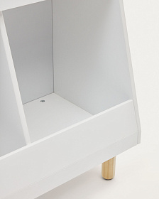 Serwa Книжный шкаф из белого МДФ с ножками из массива сосны