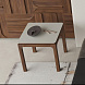Приставной столик CALPE 50x50 отделка шпон ореха F, светло-серый матовый лак