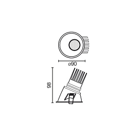 Tulipa Белый встраиваемый даунлайт ASIM 10W 15° 2700K CRI90 DALI