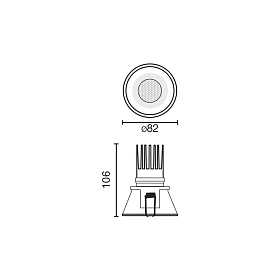 Tulipa Черный встраиваемый даунлайт 7W 55° 3000K CRI90 TRIAC IP44