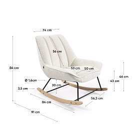 Кресло-качалка Marlina из ткани букле белого цвета