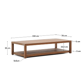 Журнальный столик Sashi из массива тикового дерева 150 x 70 см