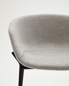 Yvette Полубарный стул светло-серый с ножками в черной отделке 65 см