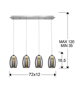 Подвесной светильник Nebula 4L LED хром