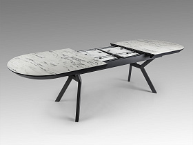 Раздвижной обеденный стол Antea меламиновый топ с отделкой белый мрамор