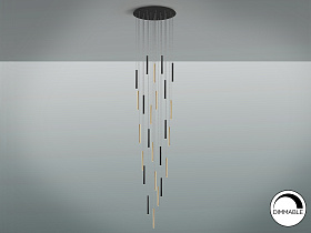 Подвесной светильник Varas 25L черно-золотой 500 см