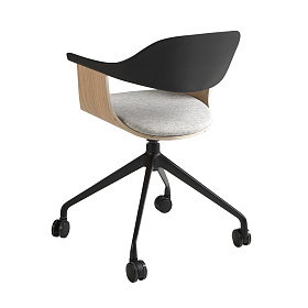 Офисный вращающийся стул 4130/DC-S200D из светло-серой ткани и пластика