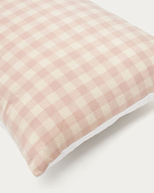 Yanil Чехол на подушку 100% хлопок розовые и бежевые квадраты 30 x 50 см