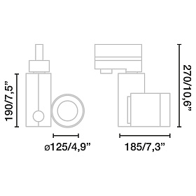 Трековый светильник CYLINDER белый LED 23,5W 2700K 20є TRIAC