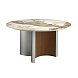 Обеденный стол 1148/RT23067 из серебристого дерева, ореха и керамики с мраморной отделкой