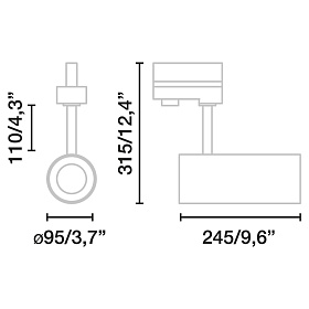 Трековый светильник Fuga LARGE белый LED CRI95 41,5W 3000K 24є TRIAC