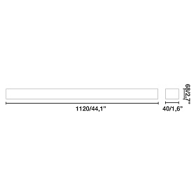 Потолочный светильник Via PRISMATICO белый 112CM 52W 4000K