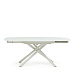 Vashti Раздвижной стол из стекла и МДФ со стальными ножками белого цвета 130(190) x 100 см