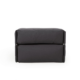 Пуф со спинкой Square темно-серого цвета для садового модульного дивана 101x101см