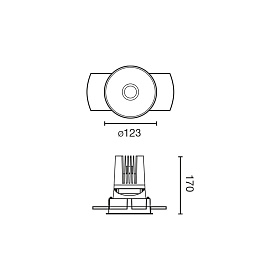 Встраиваемый светильник DEEP 90 R SMARCO белый 15° 2700K CRI95 HONEYCOMB