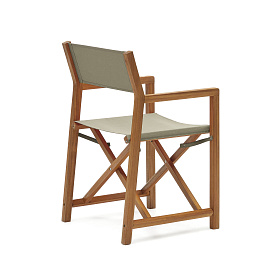 Thianna Складной стул зеленого цвета с основанием из массива акации