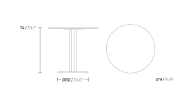 Обеденный стол Ringer Ø90 тик KS7700200