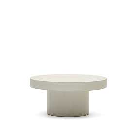 Aiguablava Круглый журнальный столик из белого цемента Ø 90 см
