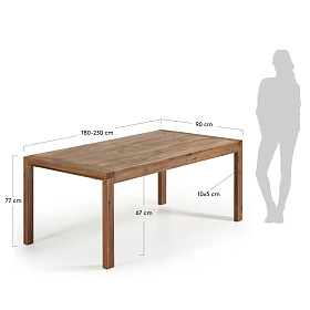 Обеденный стол Vivy 180(230)x90 состаренный дуб