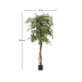 Ficus Искусственное дерево фикус в черном горшке 180 см