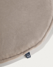 Круглая бархатная подушка на стул Rimca темно-серая 35 см