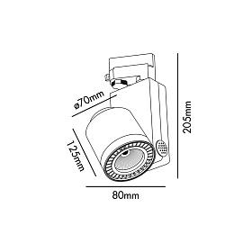 Черный трековый прожектор Nano Cylinder LED 12W 4000K 56° 1525